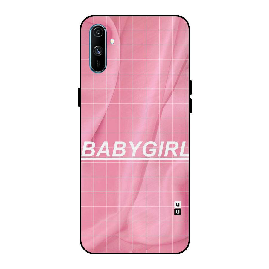 Baby Girl Check Metal Back Case for Realme C3