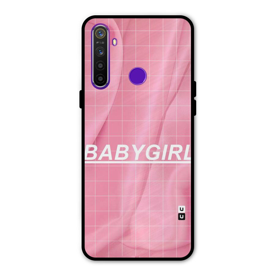 Baby Girl Check Metal Back Case for Realme Narzo 10