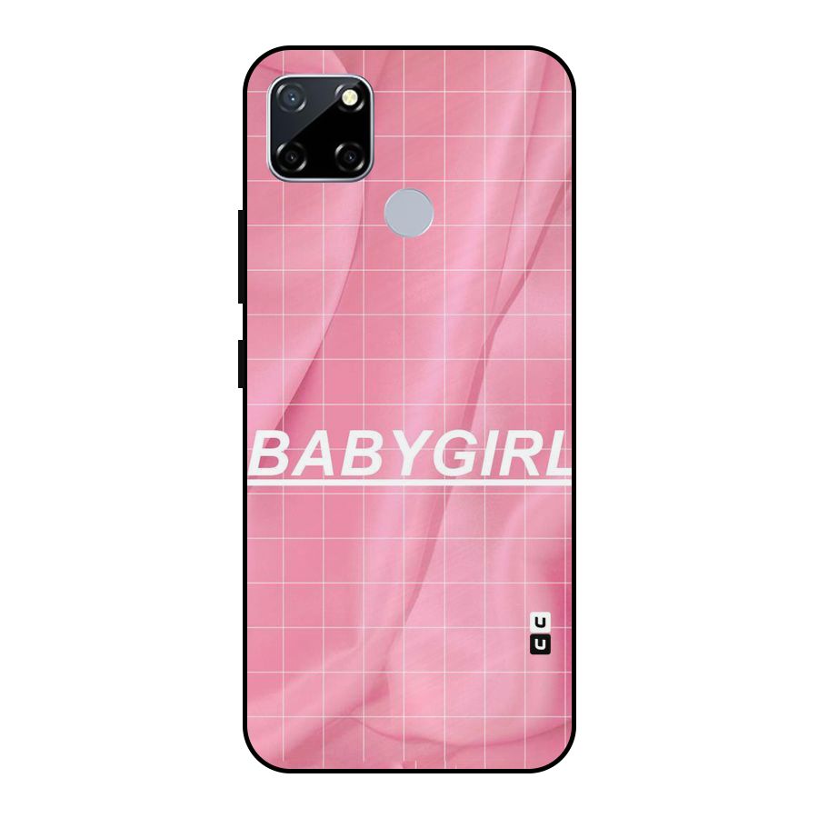 Baby Girl Check Metal Back Case for Realme Narzo 20