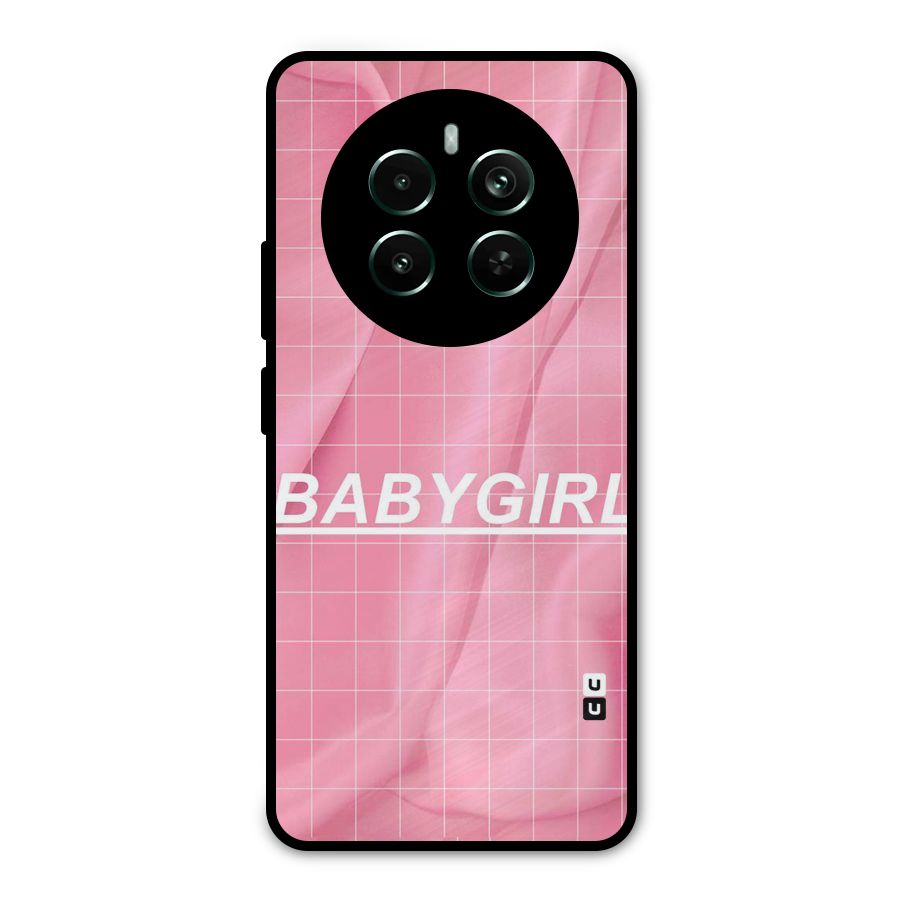 Baby Girl Check Metal Back Case for Realme Narzo 70 Pro