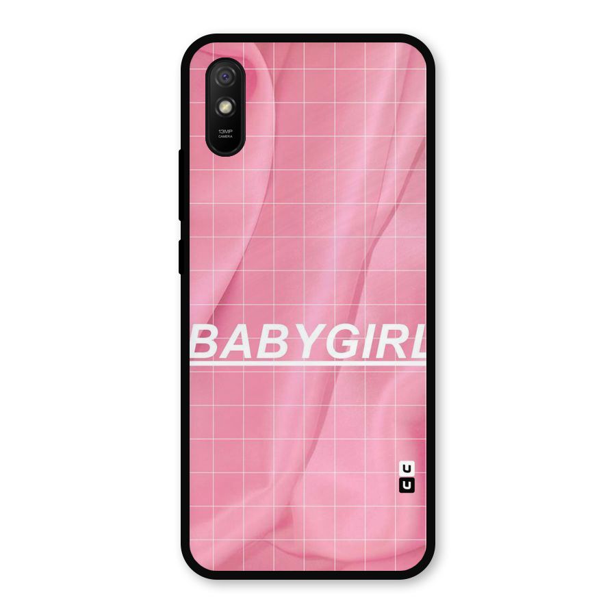 Baby Girl Check Metal Back Case for Redmi 9a