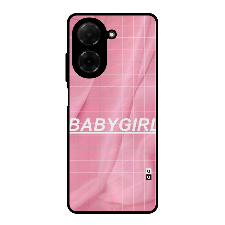 Baby Girl Check Metal Back Case for Redmi A5 4G