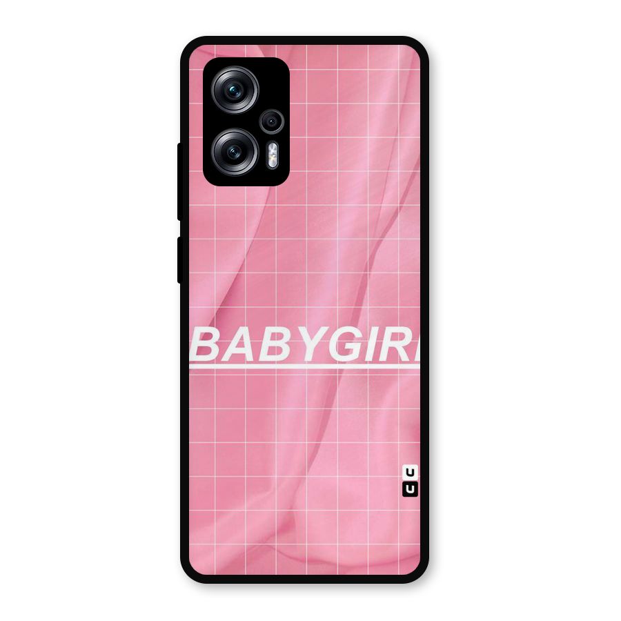 Baby Girl Check Metal Back Case for Redmi K50i