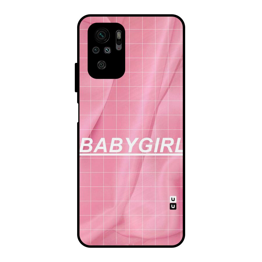 Baby Girl Check Metal Back Case for Redmi Note 10S