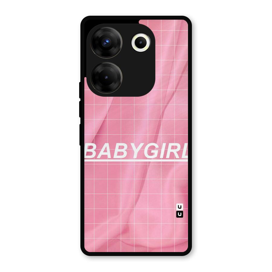 Baby Girl Check Metal Back Case for Tecno Camon 20