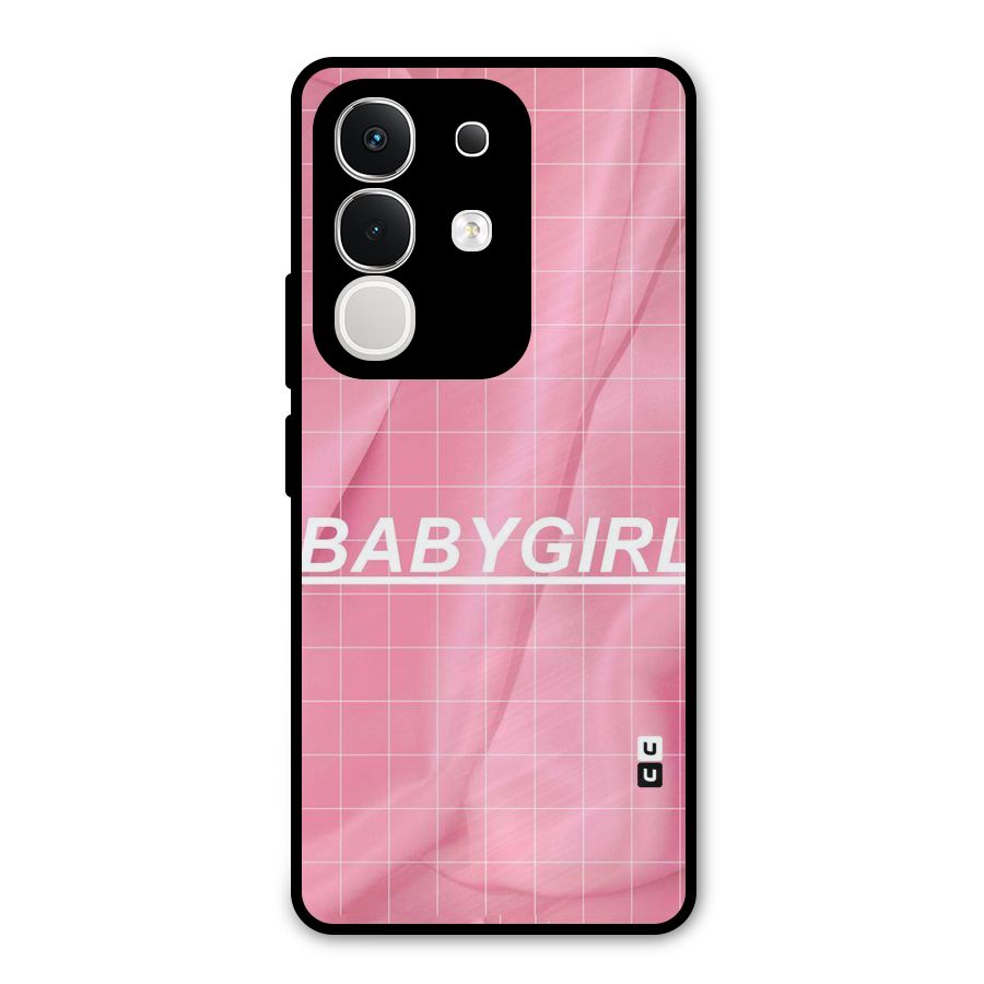 Baby Girl Check Metal Back Case for Vivo T4x