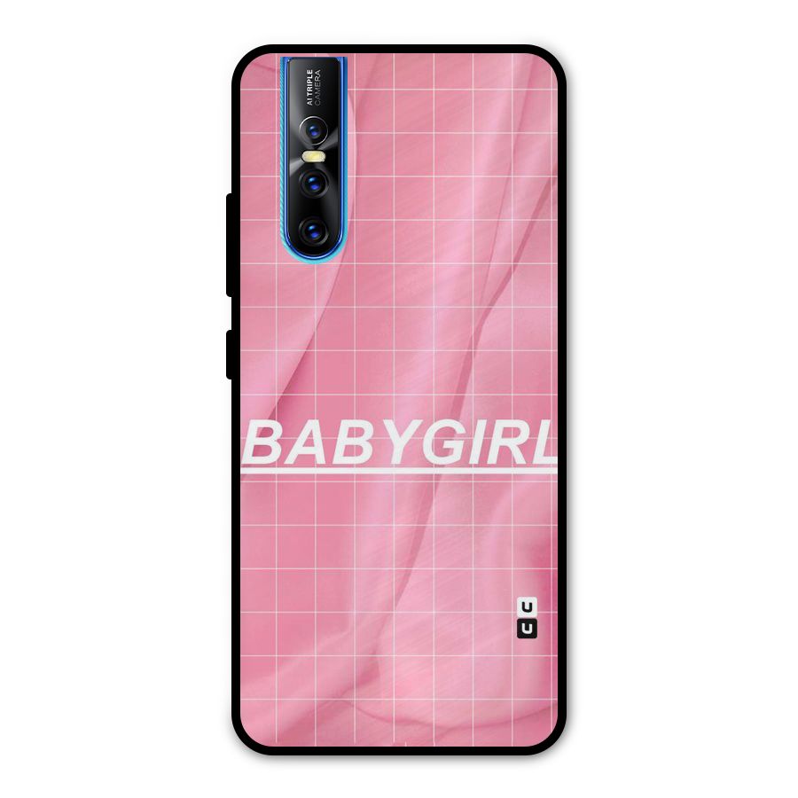Baby Girl Check Metal Back Case for Vivo V15 Pro