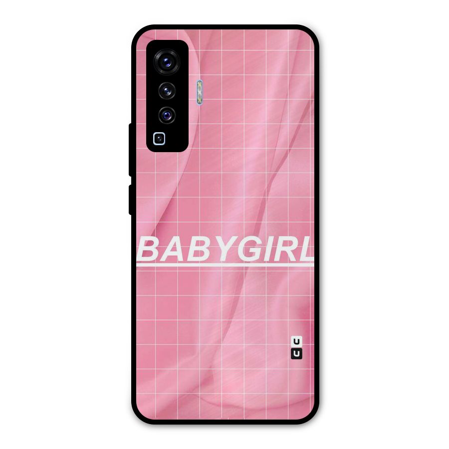 Baby Girl Check Metal Back Case for Vivo X50