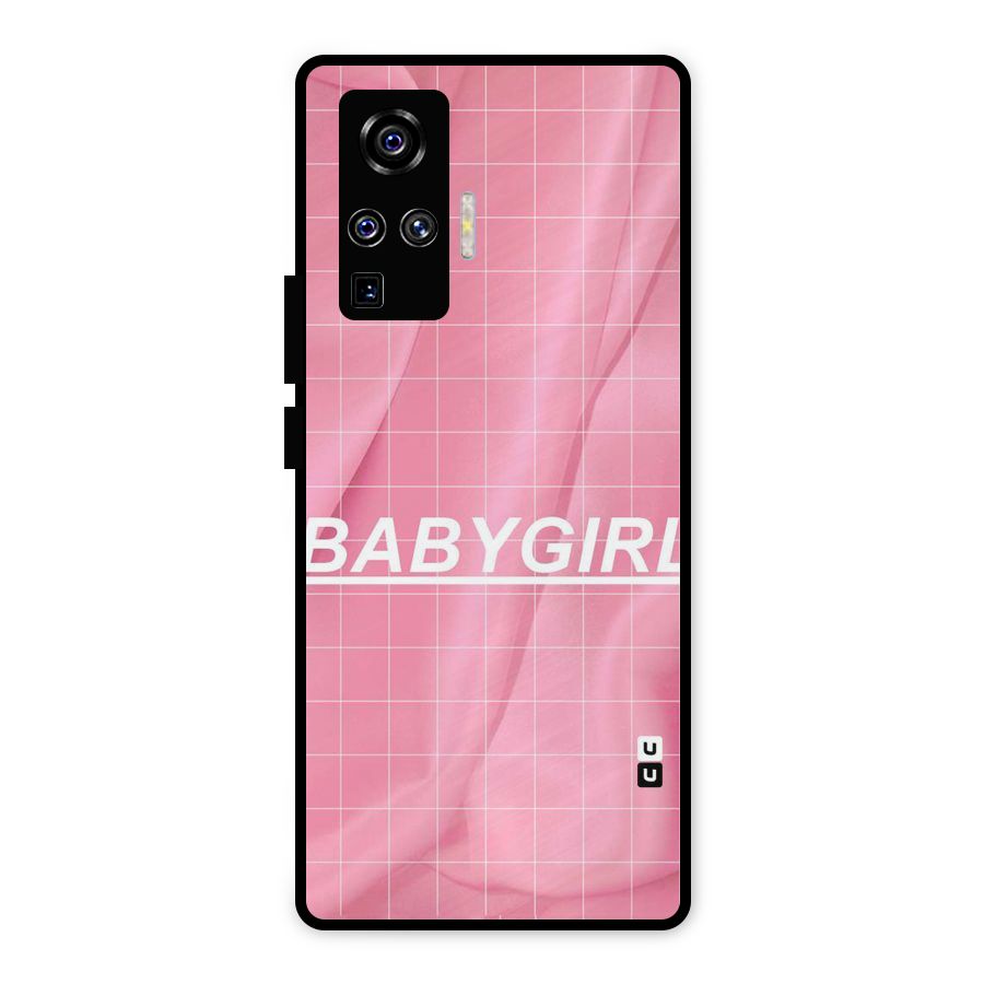 Baby Girl Check Metal Back Case for Vivo X50 Pro