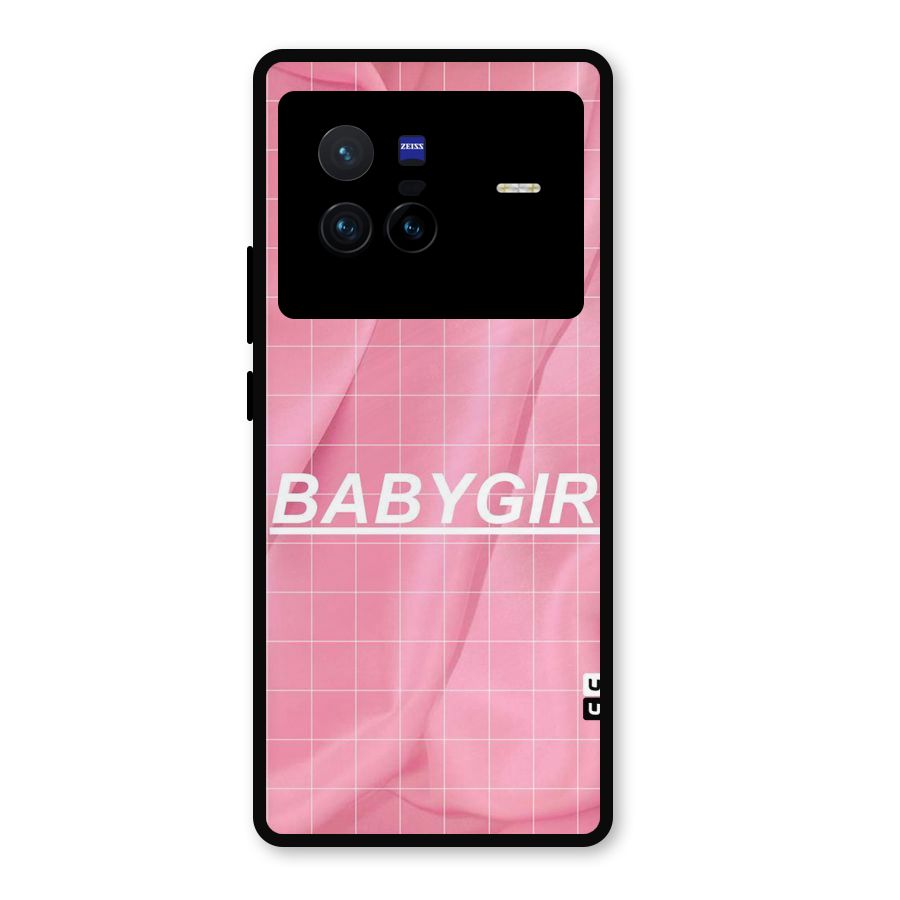 Baby Girl Check Metal Back Case for Vivo X80