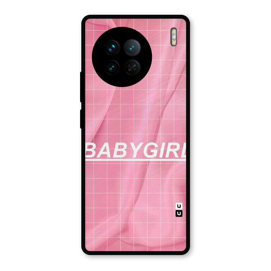 Baby Girl Check Metal Back Case for Vivo X90