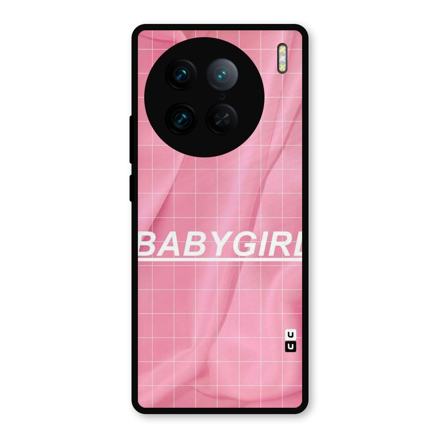 Baby Girl Check Metal Back Case for Vivo X90 Pro