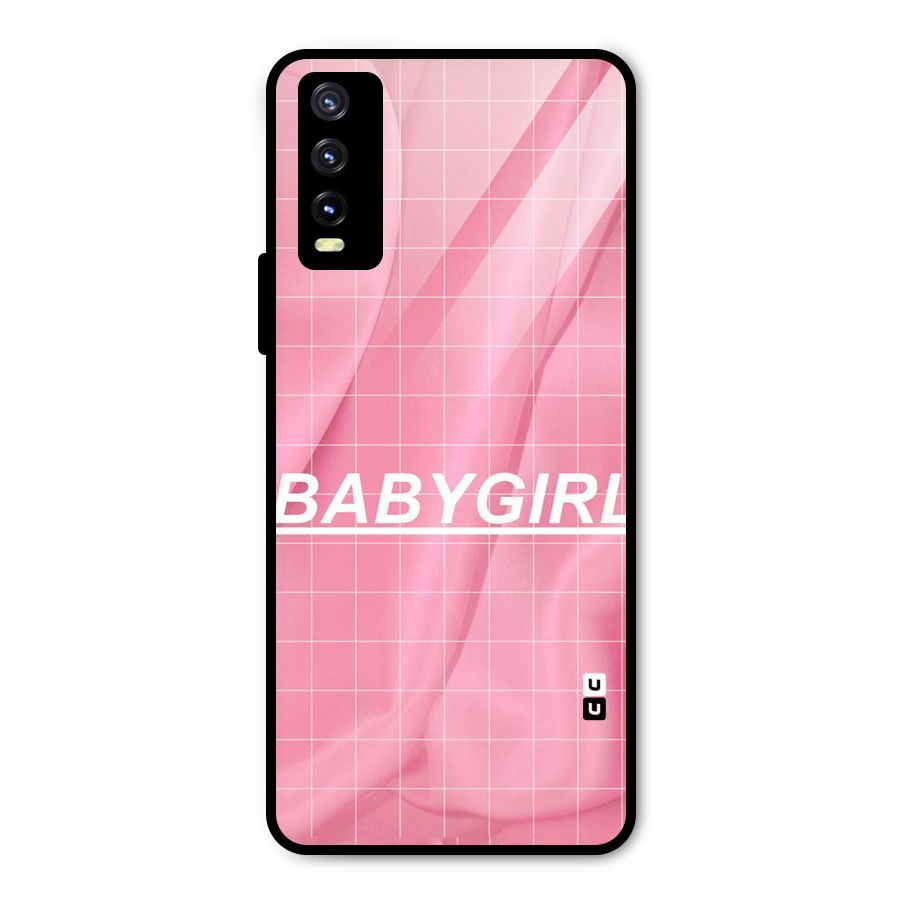 Baby Girl Check Metal Back Case for Vivo Y20