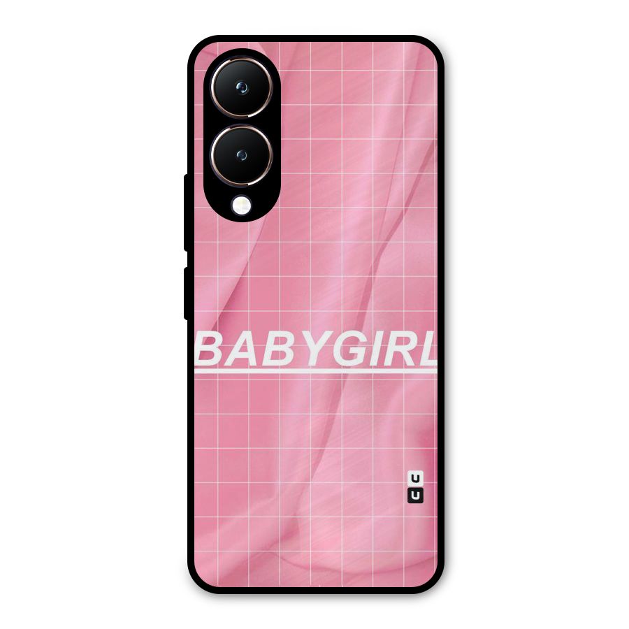Baby Girl Check Metal Back Case for Vivo Y28