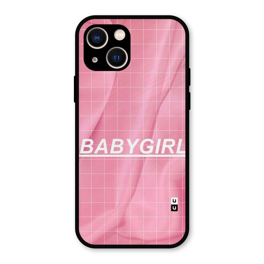 Baby Girl Check Metal Back Case for iPhone 13