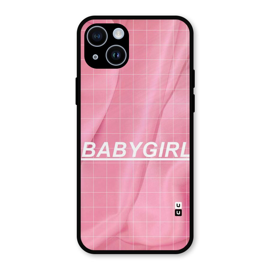 Baby Girl Check Metal Back Case for iPhone 14