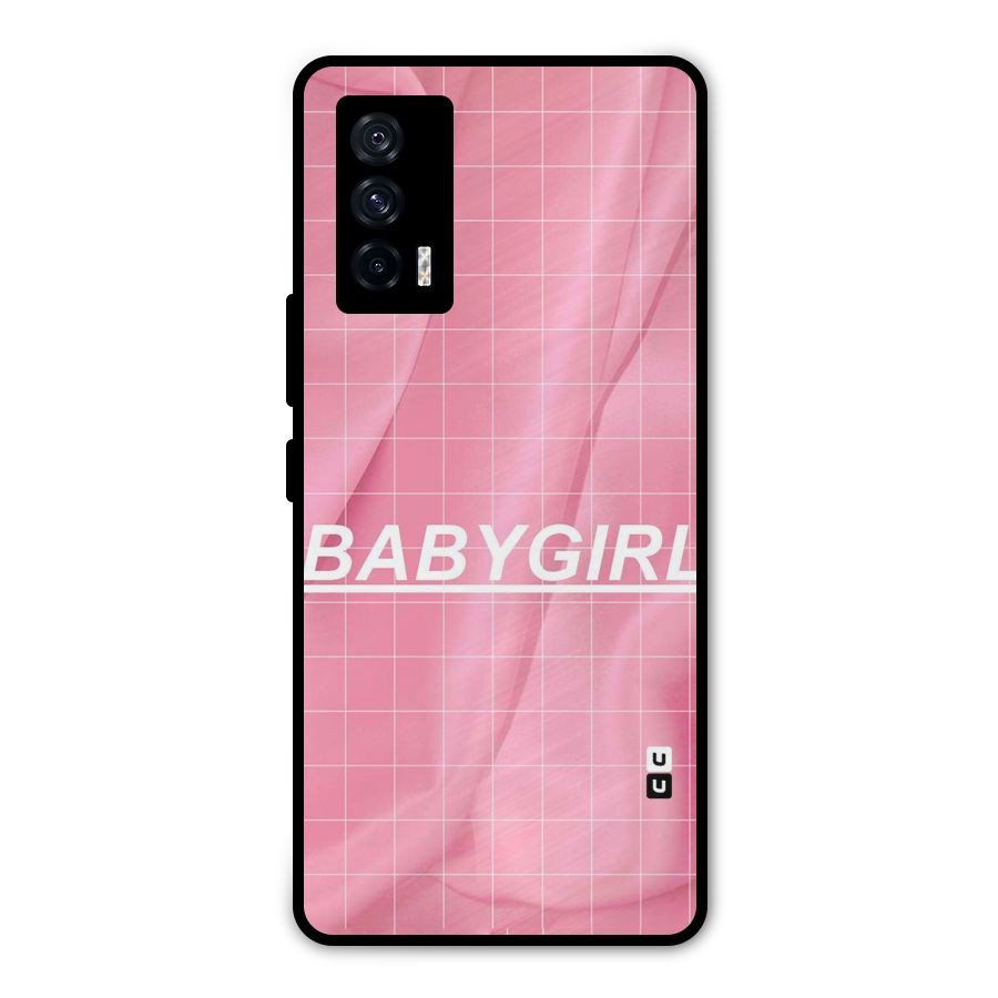Baby Girl Check Metal Back Case for iQOO 7 5G