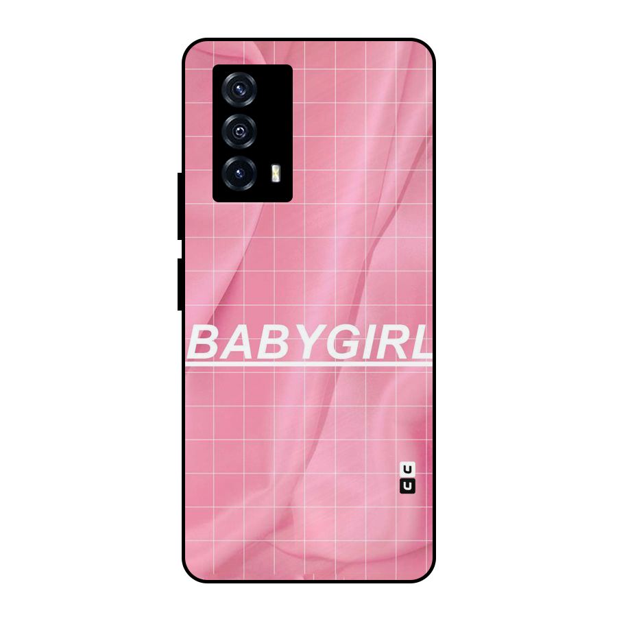 Baby Girl Check Metal Back Case for iQOO Z5