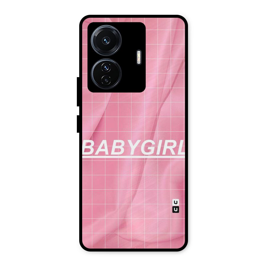 Baby Girl Check Metal Back Case for iQOO Z6
