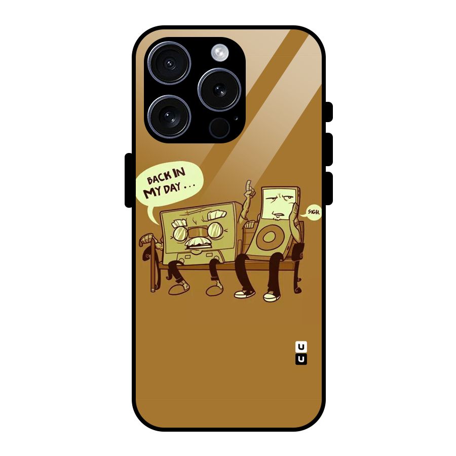 Back In Day Casette Glass Back Case for iPhone 15 Pro