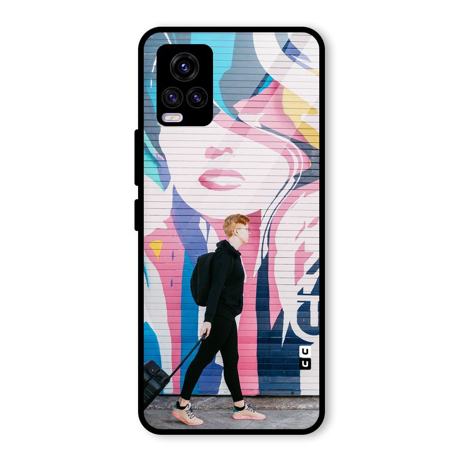 Backpacker Glass Back Case for Vivo V20 2021
