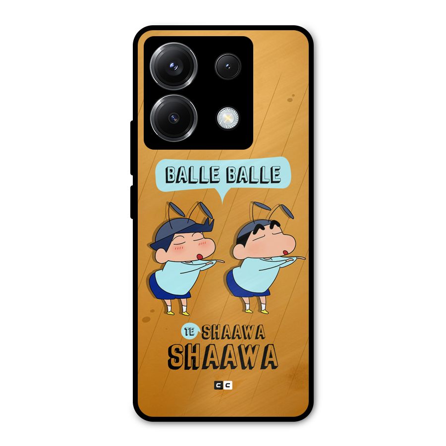 Balle Balle Shinchan Metal Back Case for Poco X6