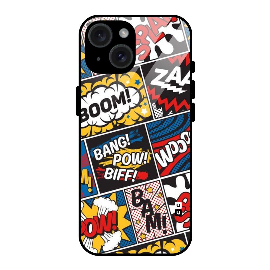 Bam Pattern Glass Back Case for iPhone 15