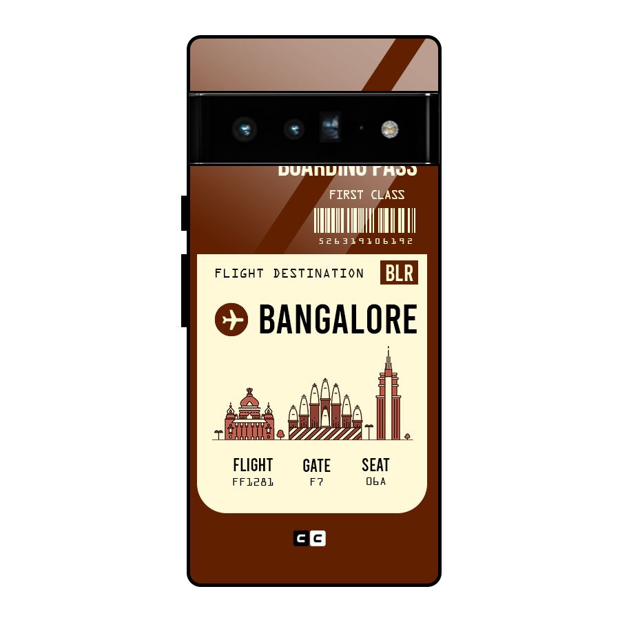 Bangalore Boarding Pass Glass Back Case for Google Pixel 6 Pro
