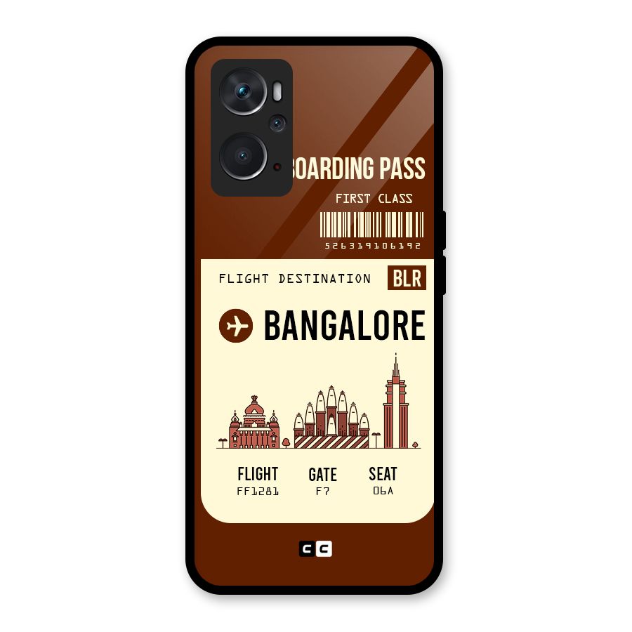 Bangalore Boarding Pass Glass Back Case for Oppo K10 4G