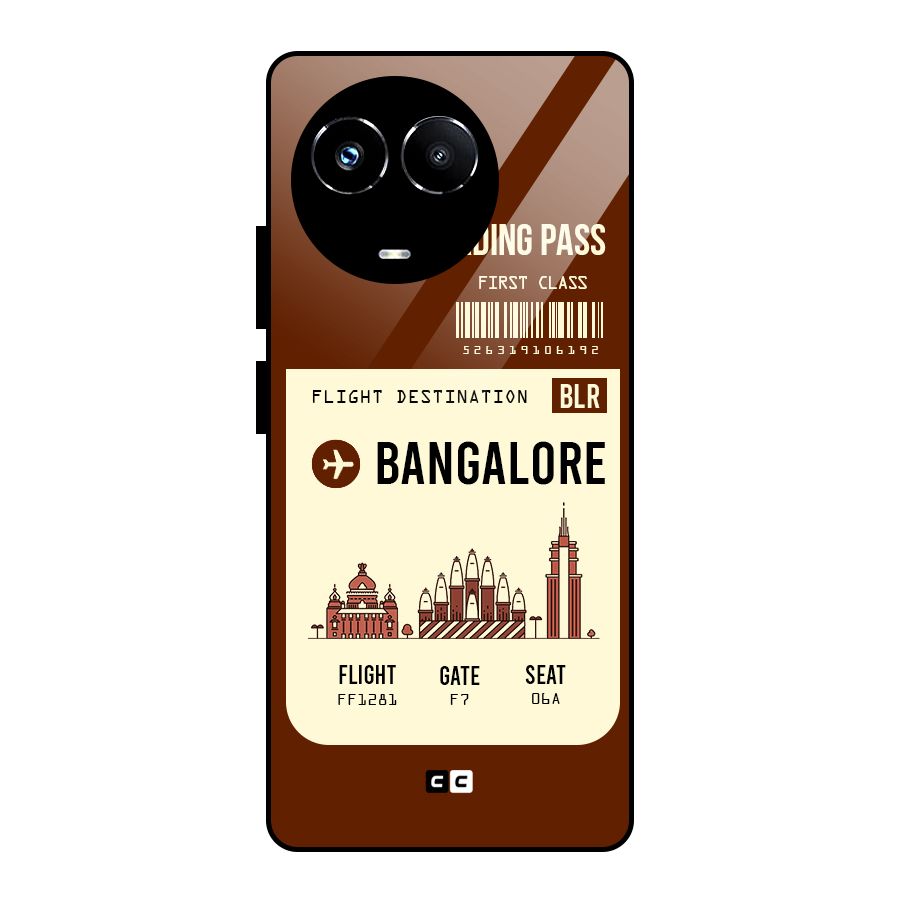 Bangalore Boarding Pass Glass Back Case for Realme 11X