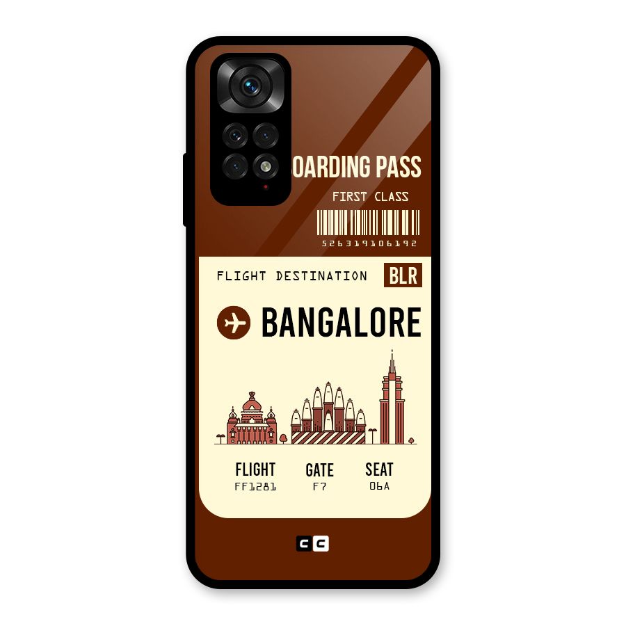 Bangalore Boarding Pass Glass Back Case for Redmi Note 11S