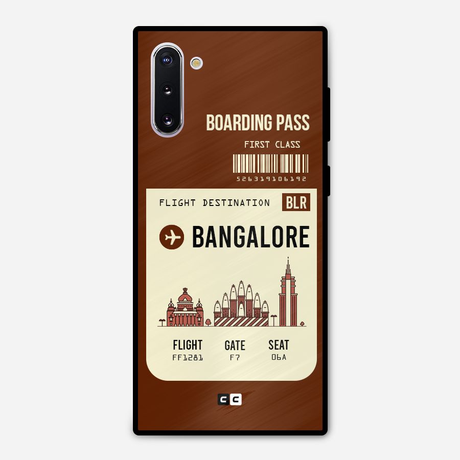 Bangalore Boarding Pass Metal Back Case for Galaxy Note 10