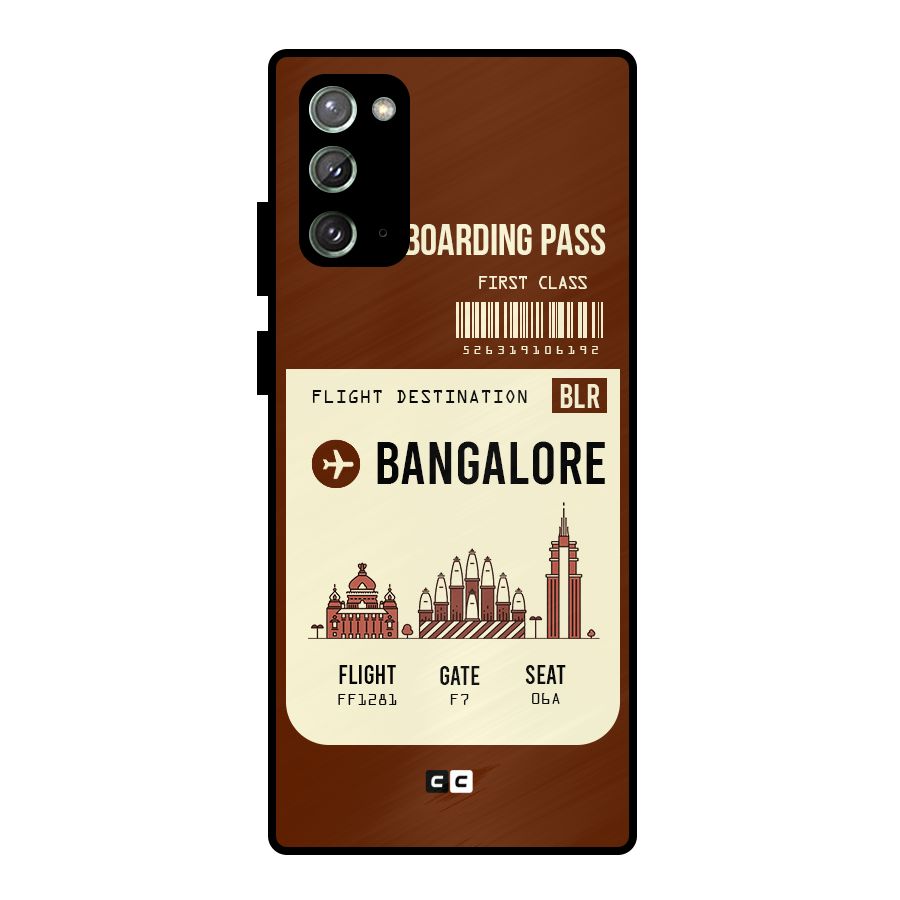 Bangalore Boarding Pass Metal Back Case for Galaxy Note 20