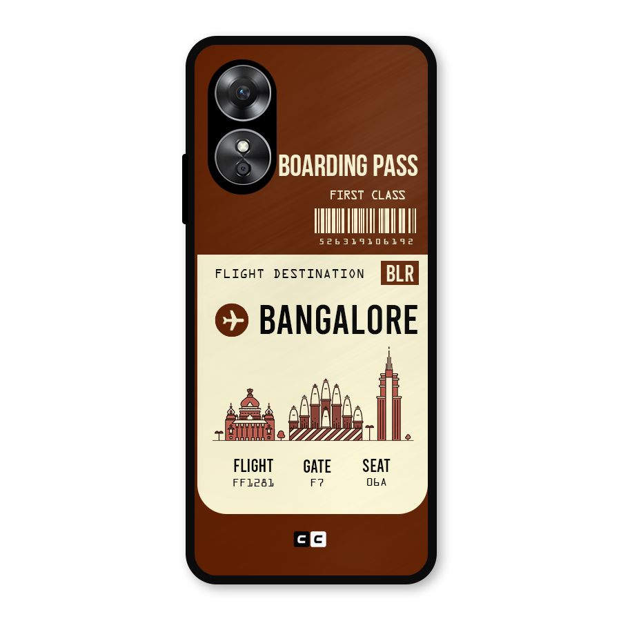 Bangalore Boarding Pass Metal Back Case for Oppo A17