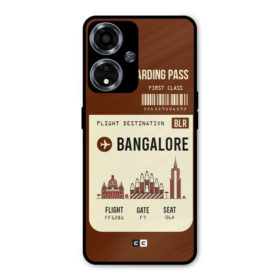 Bangalore Boarding Pass Metal Back Case for Oppo A59