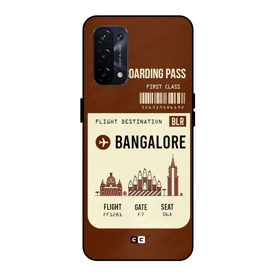 Bangalore Boarding Pass Metal Back Case for Oppo A74 5G