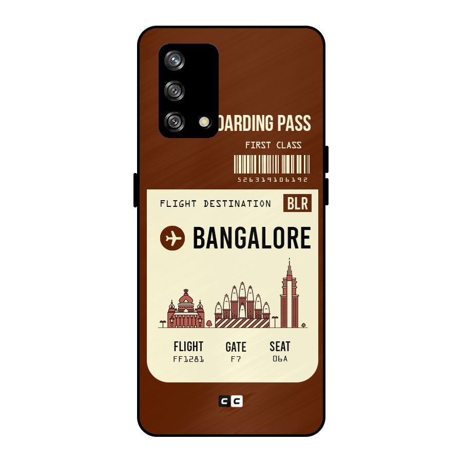 Bangalore Boarding Pass Metal Back Case for Oppo F19