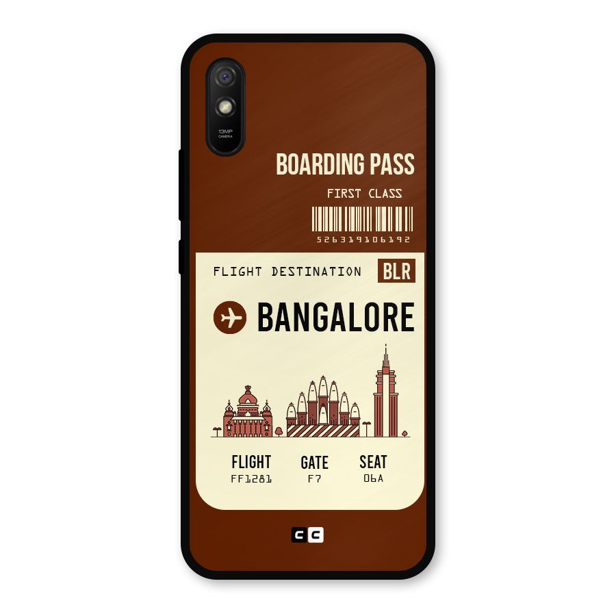 Bangalore Boarding Pass Metal Back Case for Redmi 9i