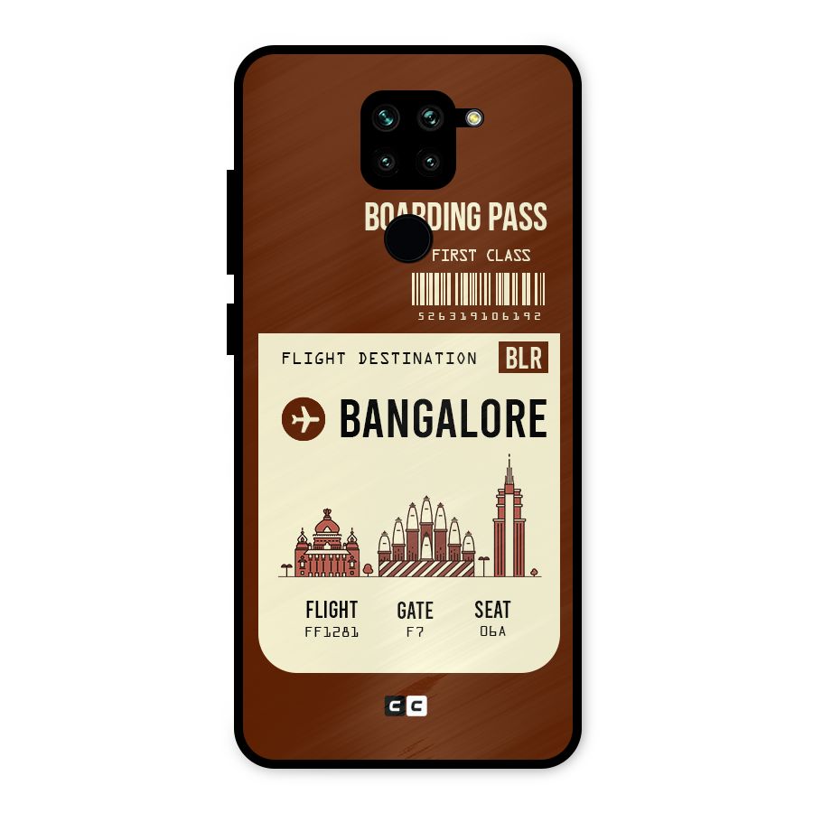 Bangalore Boarding Pass Metal Back Case for Redmi Note 9