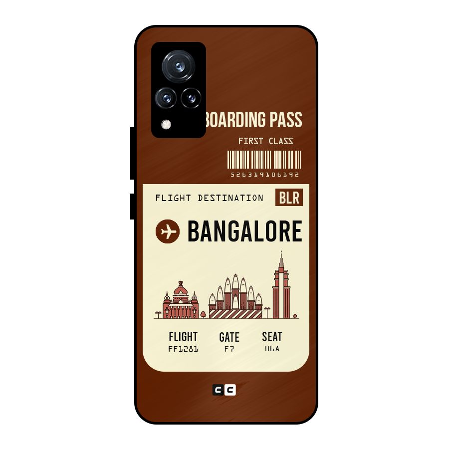 Bangalore Boarding Pass Metal Back Case for Vivo V21 5G