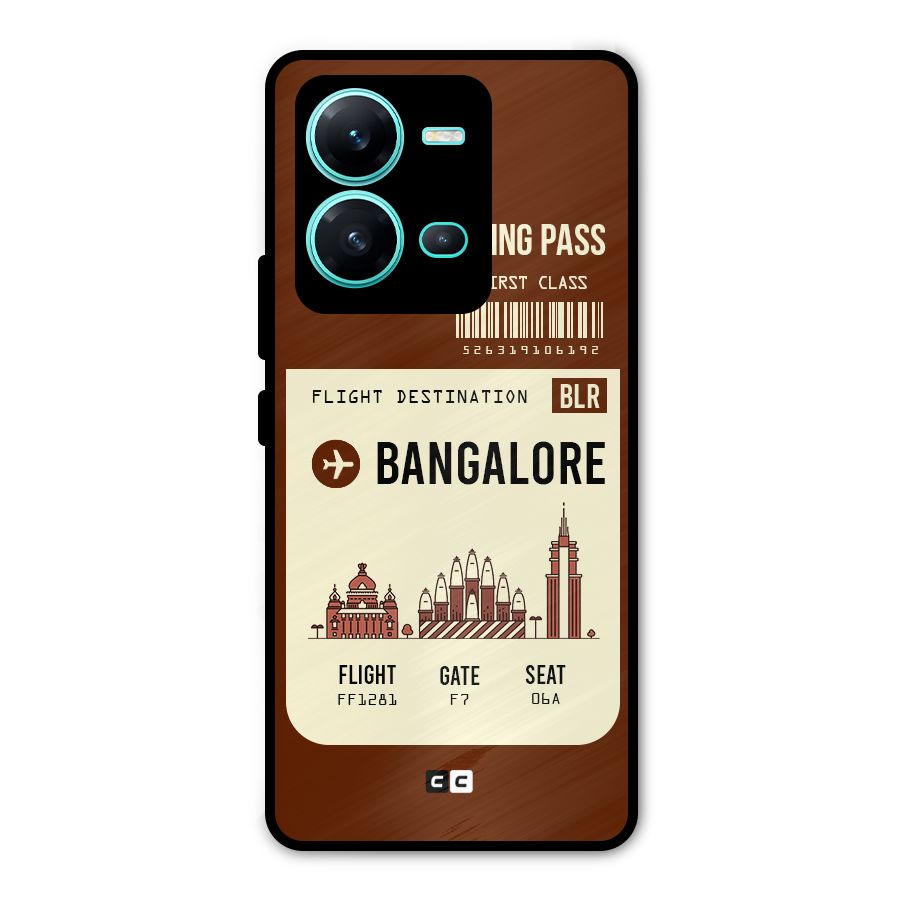Bangalore Boarding Pass Metal Back Case for Vivo V25