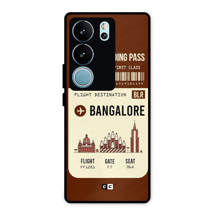 Bangalore Boarding Pass Metal Back Case for Vivo V29 Pro