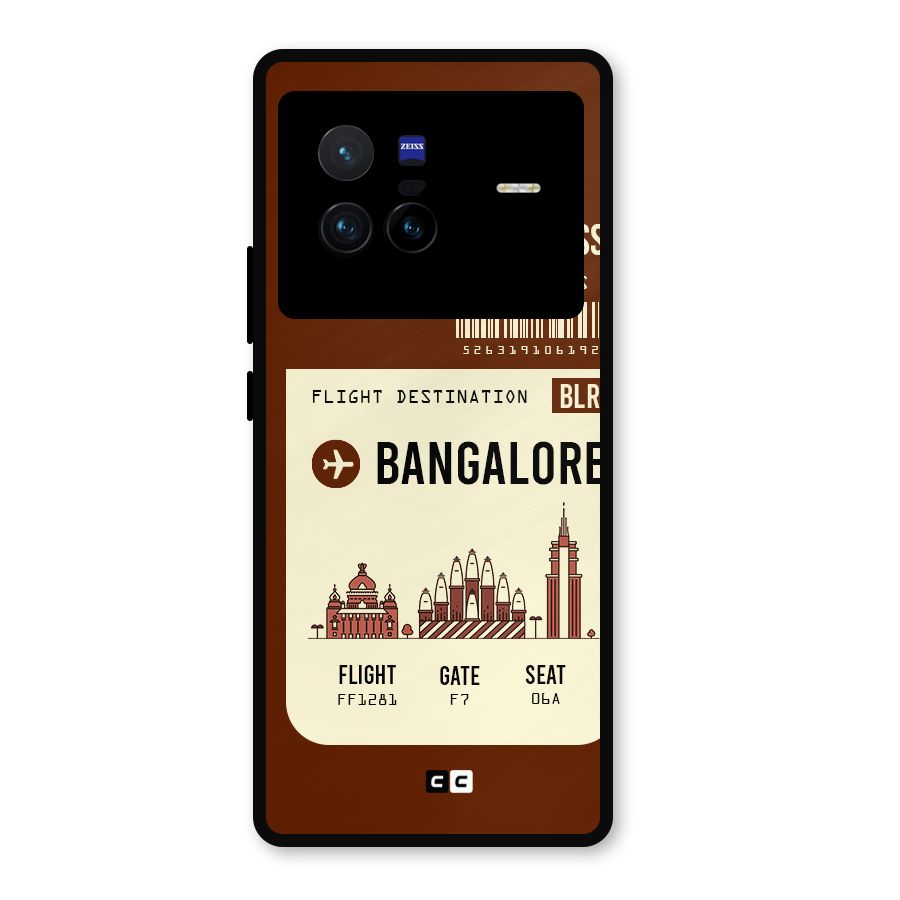 Bangalore Boarding Pass Metal Back Case for Vivo X80