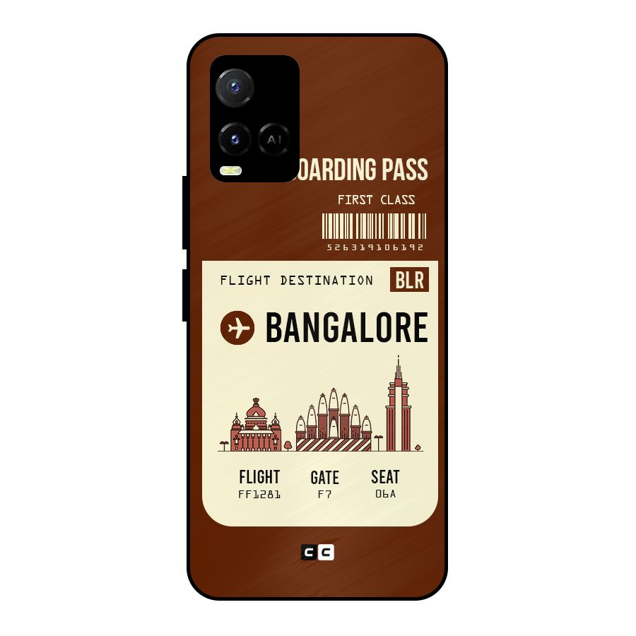 Bangalore Boarding Pass Metal Back Case for Vivo Y21A