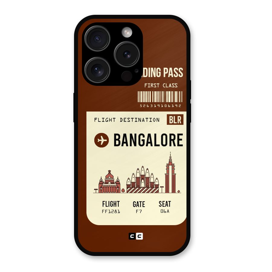 Bangalore Boarding Pass Metal Back Case for iPhone 15 Pro