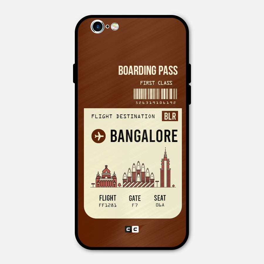 Bangalore Boarding Pass Metal Back Case for iPhone 6 6s