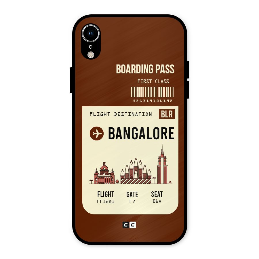 Bangalore Boarding Pass Metal Back Case for iPhone XR