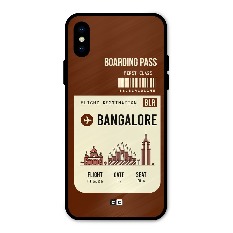 Bangalore Boarding Pass Metal Back Case for iPhone XS