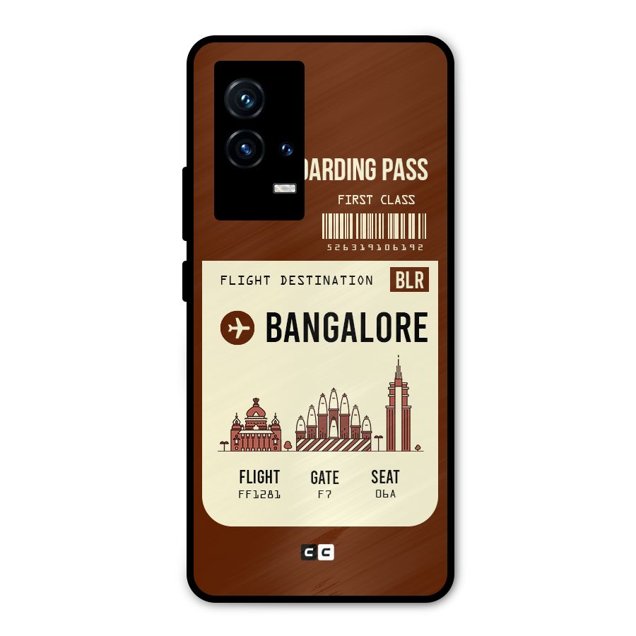 Bangalore Boarding Pass Metal Back Case for iQOO 9 5G