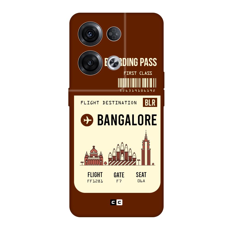 Bangalore Boarding Pass Original Polycarbonate Back Case for Oppo Reno8 Pro 5G